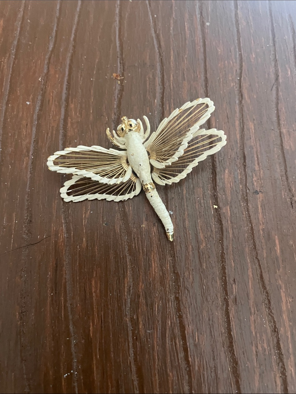 Monet Enameled Drongonfly gold tone brooch